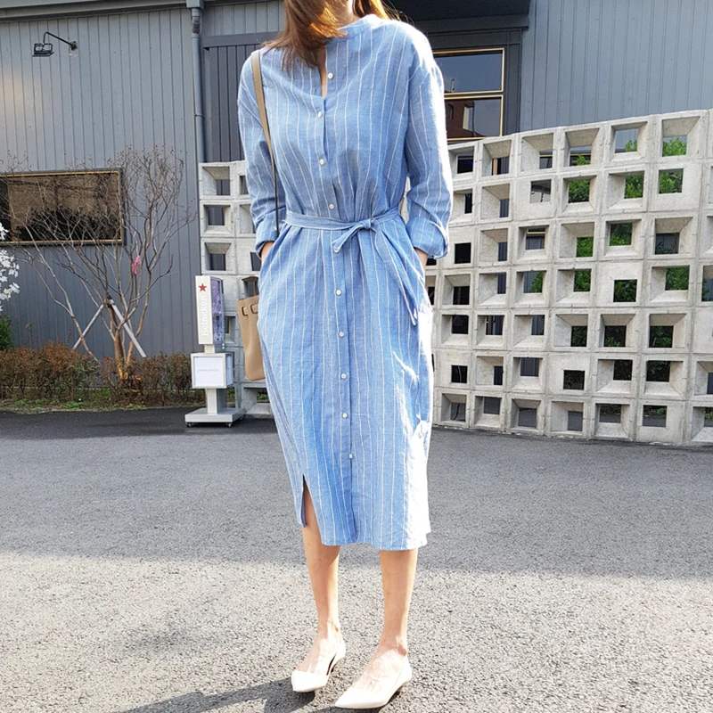 عارضة النساء طويلة بلوزة 2018 الخريف الأزرق شريط الزنانير كم طويل زر قميص سيدة مكتب قميص الأزياء الإناث الشارع الشهير عارضة النساء طويلة بلوزة 2018 الخريف الأزرق شريط الزنانير كم طويل زر قميص سيدة مكتب قميص الأزياء الإناث الشارع الشهير