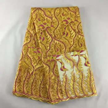 

French Net Lace Fabric 2019 Latest African Lace Fabric With Embroidery Mesh 045 Tulle Lace Fabric High quality Nigerian Lace