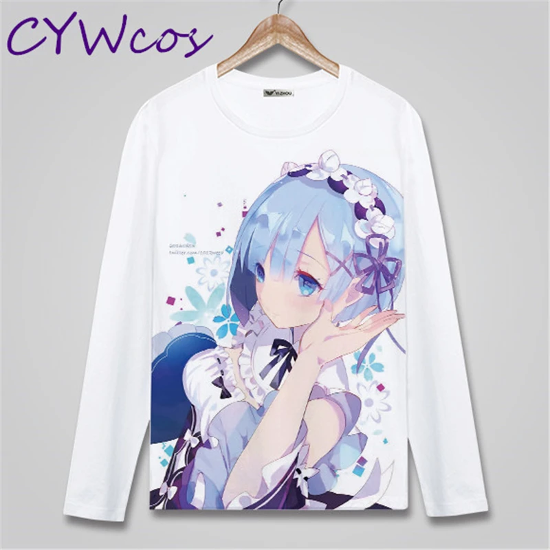 

Re:Life in a different world from zero Rem and Ram Cosplay T-shirt Long Sleeves Daily Blouse Women Hoodie Anime Print Sweatshirt