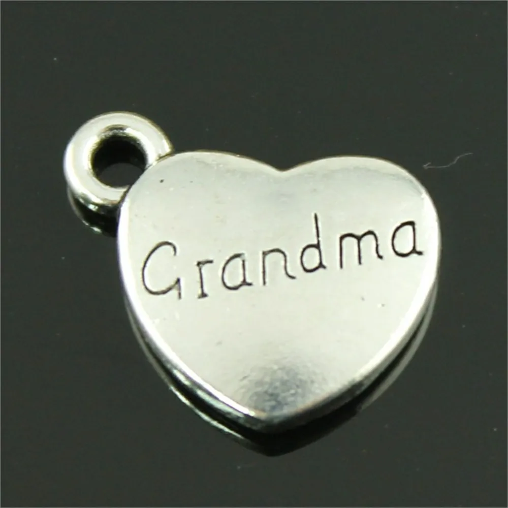 

3 Colors Antique Gold Antique Silver Antique Bronze Color 15x18mm 5pcs Grandma Heart Pendant Charms DIY Jewelry Making