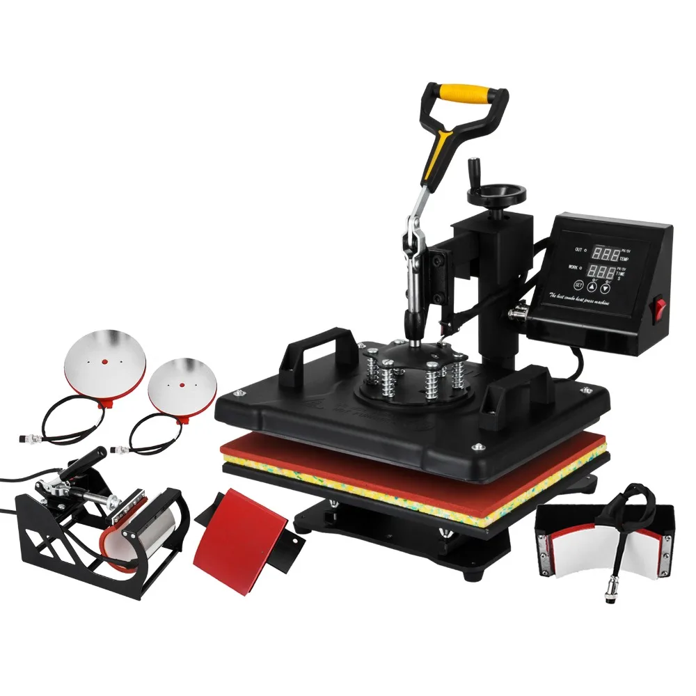 

Heat Press 12x15 Dual LCD Display Swing Away Heat Transfer Machine 5 IN1 Multifunction Sublimation T Shirt Press Mug Cap Plate