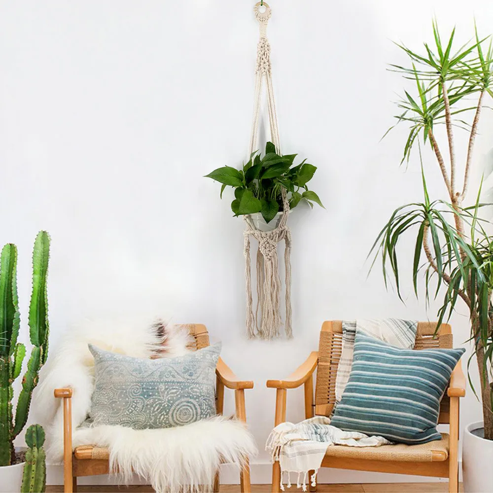 

Macrame Rope Plant Hanger Garden Flower Pot Holder Hanging Basket plant pot Decoration maceteros decorativos
