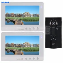 DIYSECUR 10 inch Wired Video Door Phone Doorbell Home Security Intercom System RFID Camera IR Night Vision 1V2