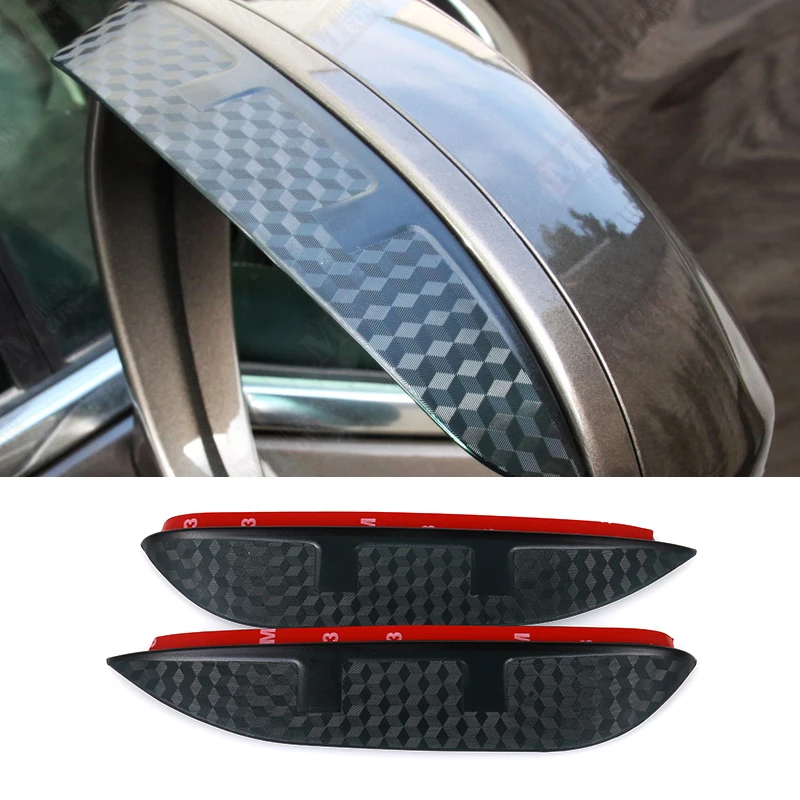 

2016 Car Styling Carbon rearview mirror rain eyebrow Rainproof Flexible Blade Protector For Hyundai Santa Fe IX45 2013-2016