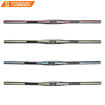 

TOSEEK Full 3K Carbon Fibre Bike Mountain Flat Handlebar Width 600/620/640/660/680/700mm Bicycle Handlebar Stem Clamp 31.8mm
