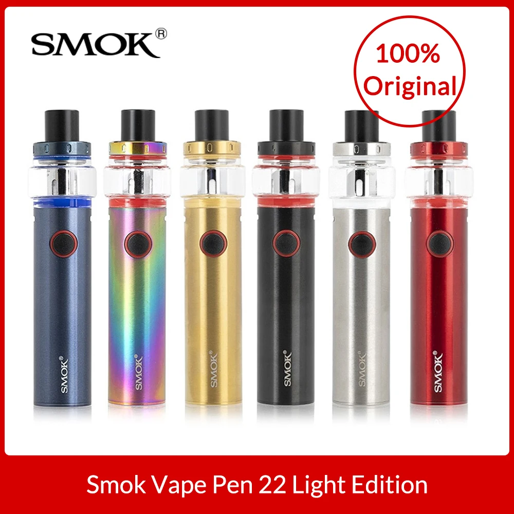 Original SMOK Vape Pen 22 Light Edition 4ml with built-in 1650mAh Battery + Mesh Coil + Strip Coil Electronic Cigarette vape kit