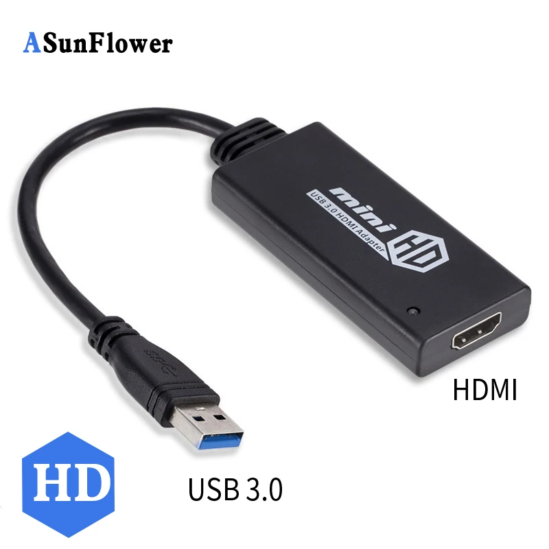 HDMI кабель USB 3,0 к HDMI кабель адаптер для ПК ноутбука жесткий диск HDTV проект монитор USB 3,0 к HDMI HD и мини адаптер конвертер