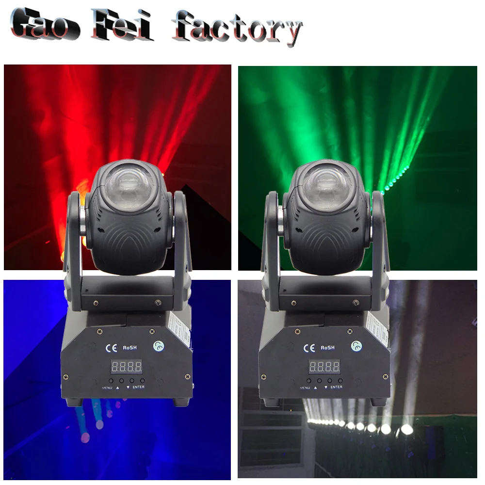 

2pcs/lot Beam Angle 10 Degree Mini Led Spot 10W Moving Head Light 4 IN 1 RGBW Show KTV Lighting