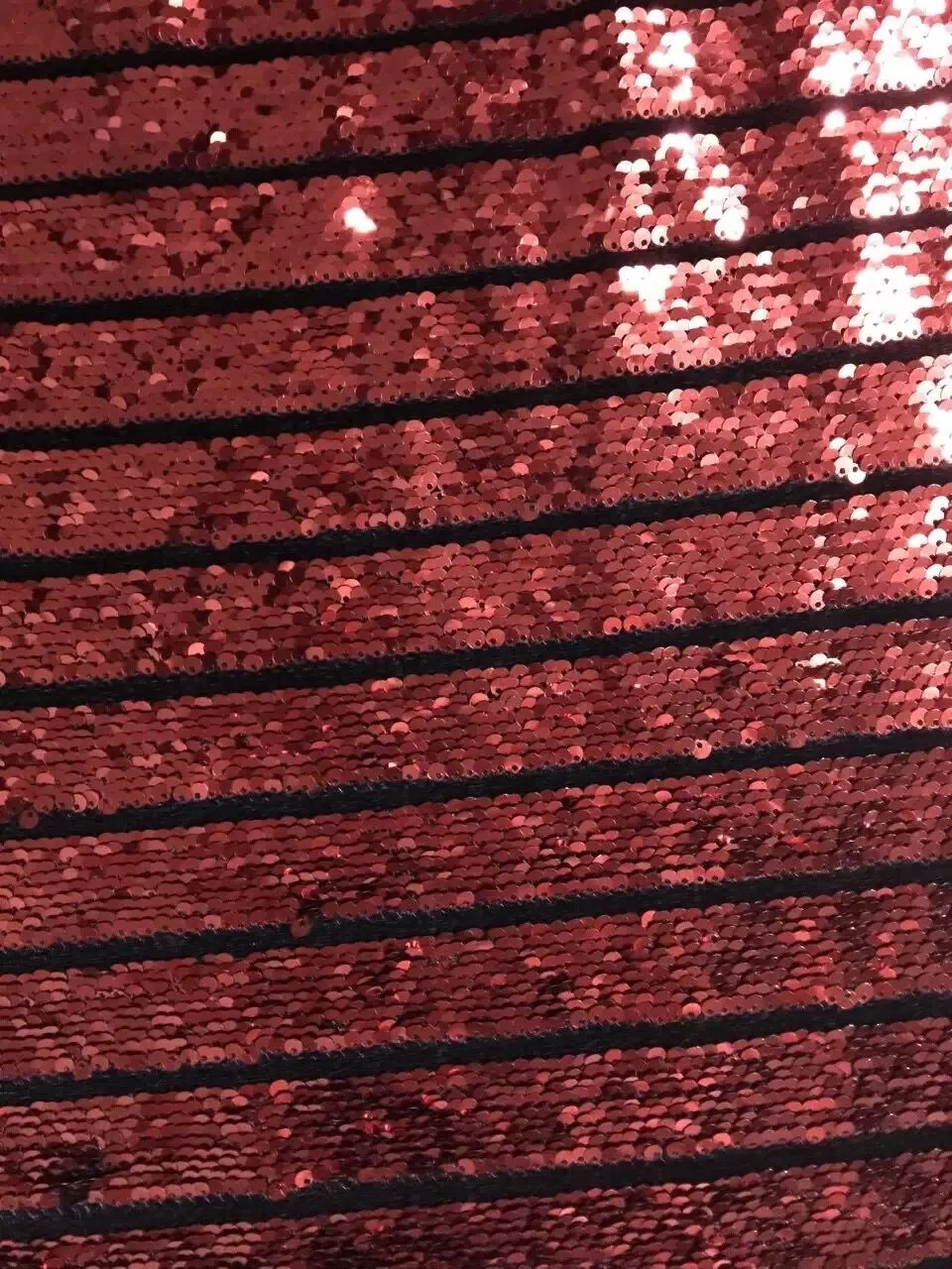 

New arrival fashion red sequins net fabrics/shinning paillette fabric for party