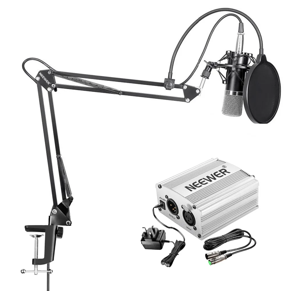 

Neewer NW-700 Pro Condenser Microphone Kit Includes NW-35 Suspension Boom Scissor Arm Stand Built-in XLR Cable Mounting Clamp