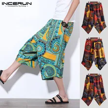 INCERUN мужские повседневные брюки хлопок летние богемные свободные штаны с принтом шаровары Хип-хоп карманы джоггеры брюки Hombre 5XL