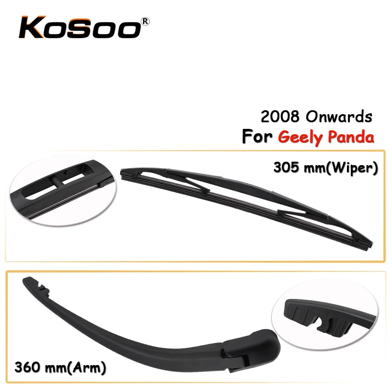 

KOSOO Auto Rear Car Wiper Blade For Geely Panda,305mm(2008-)Rear Window Windshield Wiper Blades Arm,Car Accessories Styling