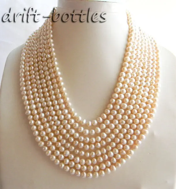 

Hot selling free shipping*******8Strands 18'' 6mm White Round Freshwater Pearl Necklace