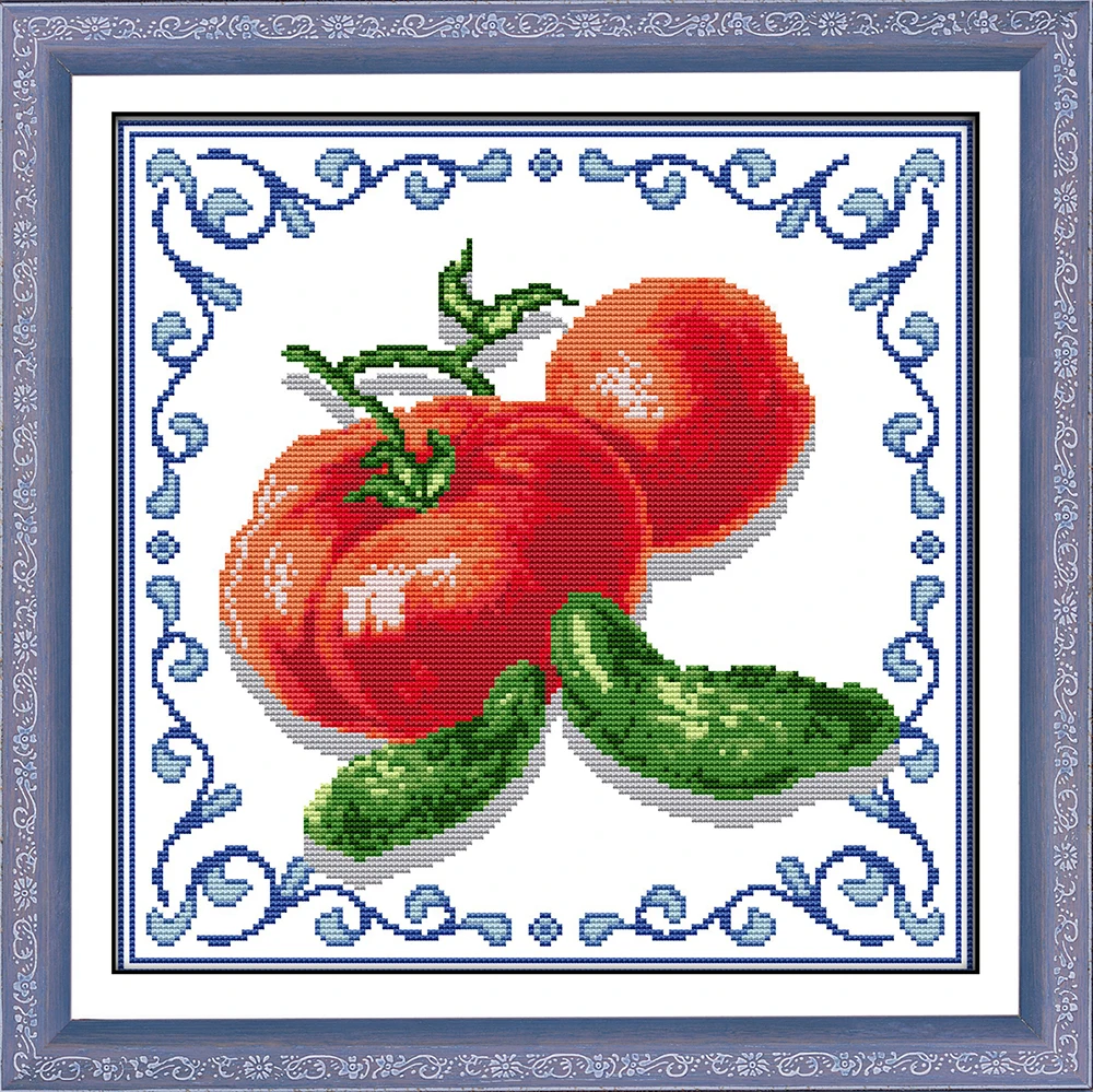 

Tomato cross stitch kit aida 14ct 11ct count printed canvas stitches embroidery DIY handmade needlework