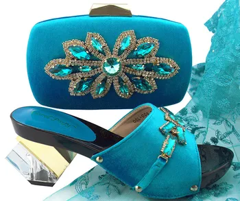 

Latest Matching Italian Shoe and Bag Set Decorated with Rhinestone Italian Women Wedding Shoes with Bag Set Party Shoes