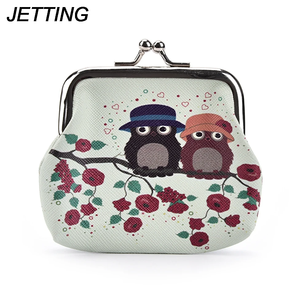Women Purse Lovely Owl Pattern Printing Hasp Small Wallet Coin Purse 1PCS