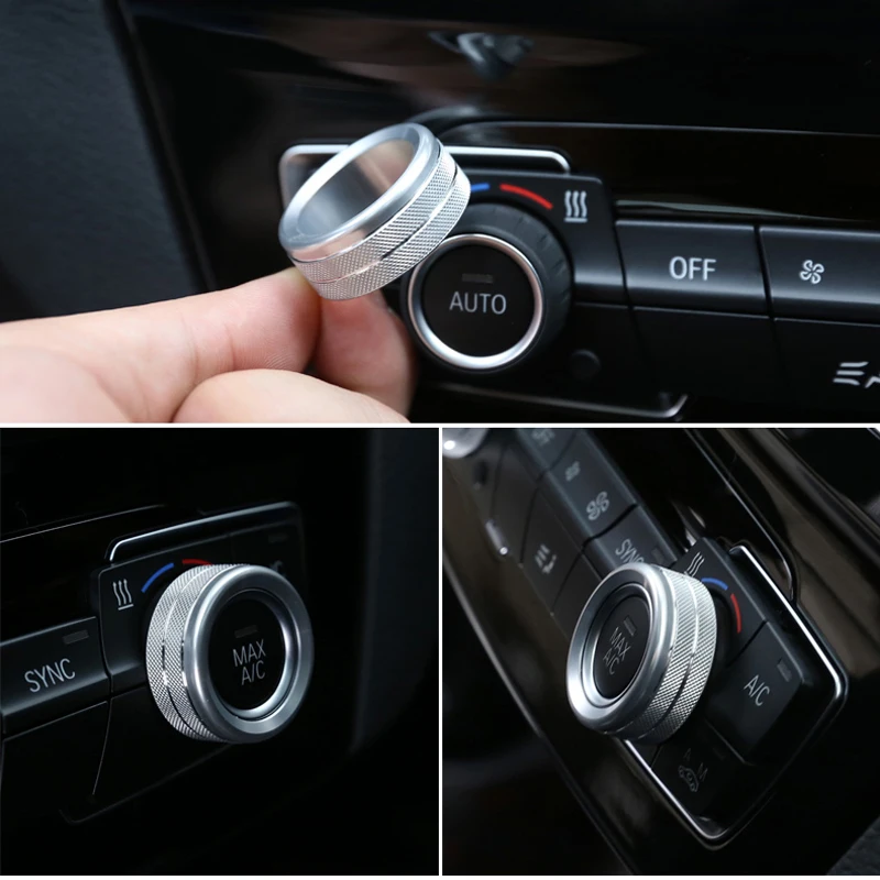 Автомобильный Стайлинг переключатель для кондиционера аудио круг отделка детали из сплава для BMW 1 2 3 4 серии F30 F34 F46 GT X1 F47 F48 2013
