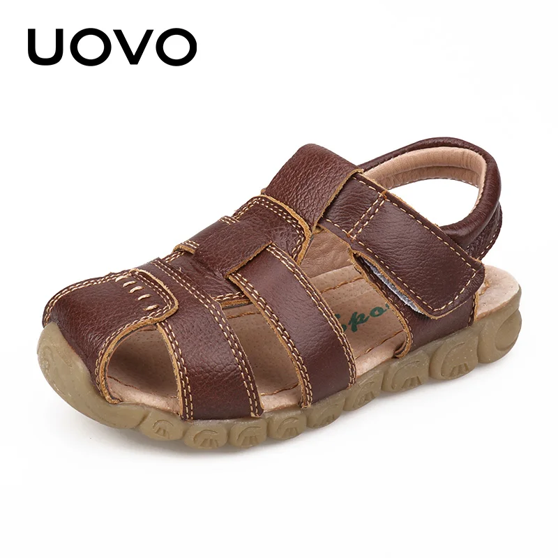 

UOVO 2019 Summer Kids Shoes Brand Closed-Toe Toddler Boys Sandals Orthopedic Sport Leather Baby Sandals Boys Beach Shoes 21#-30#