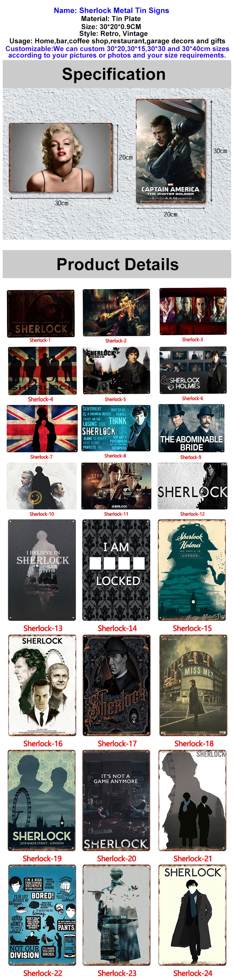 Sherlock Metal Tin Signs 1