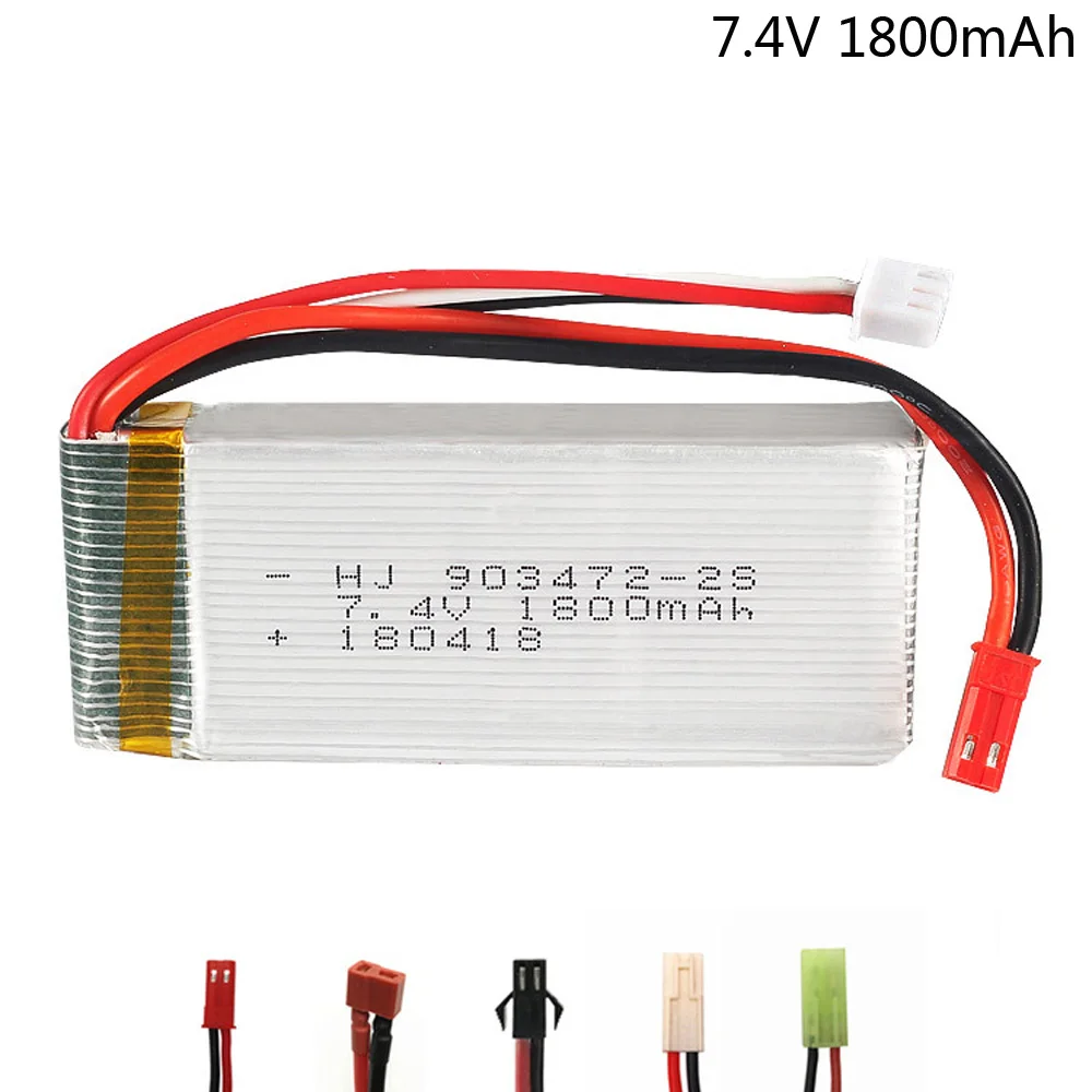 7.4V 1800mAh Lipo Battery For WLtoys L959 L969 L979 L202 L212 Remote control cars Huanqi 955 RC boat 2S 903472 20c toy parts | Игрушки и