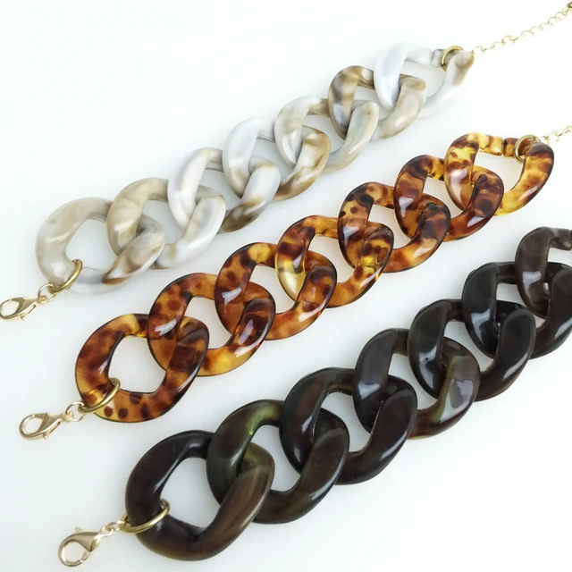 Woman Chain Link Bracelet Basic Leopard Resin Bracelet DIY Bracelet ...