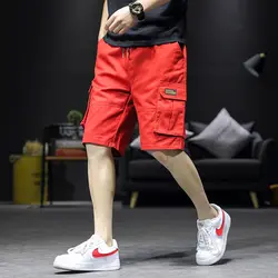2019 Новые Комбинезоны Шорты Красный ЕС мужские шорты в повседневном стиле свободные работы спортивные уличные шорты половина Длина штаны