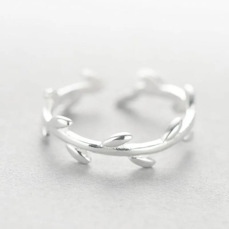 Vintage Fashion Olive Foliage Tree Leaves 925 Sterling Silver