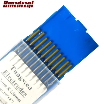 

WL15 10 Piece Gold Color3.2mm*150mm(Approx.1/8''x6'')Lanthanated Tungsten Electrode Head Tungsten Needle/Rod For Welding Machine