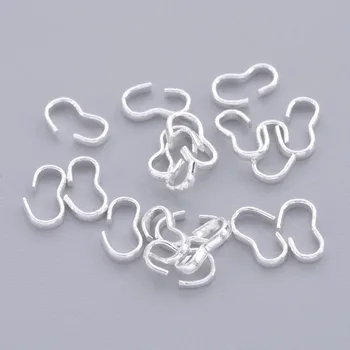 

Pandahall 2000pcs/lot Silver Color Number 3-Shape Brass Clasps Chain Findings Size: about 3.5mm wide, 6mm long; 1mm thick