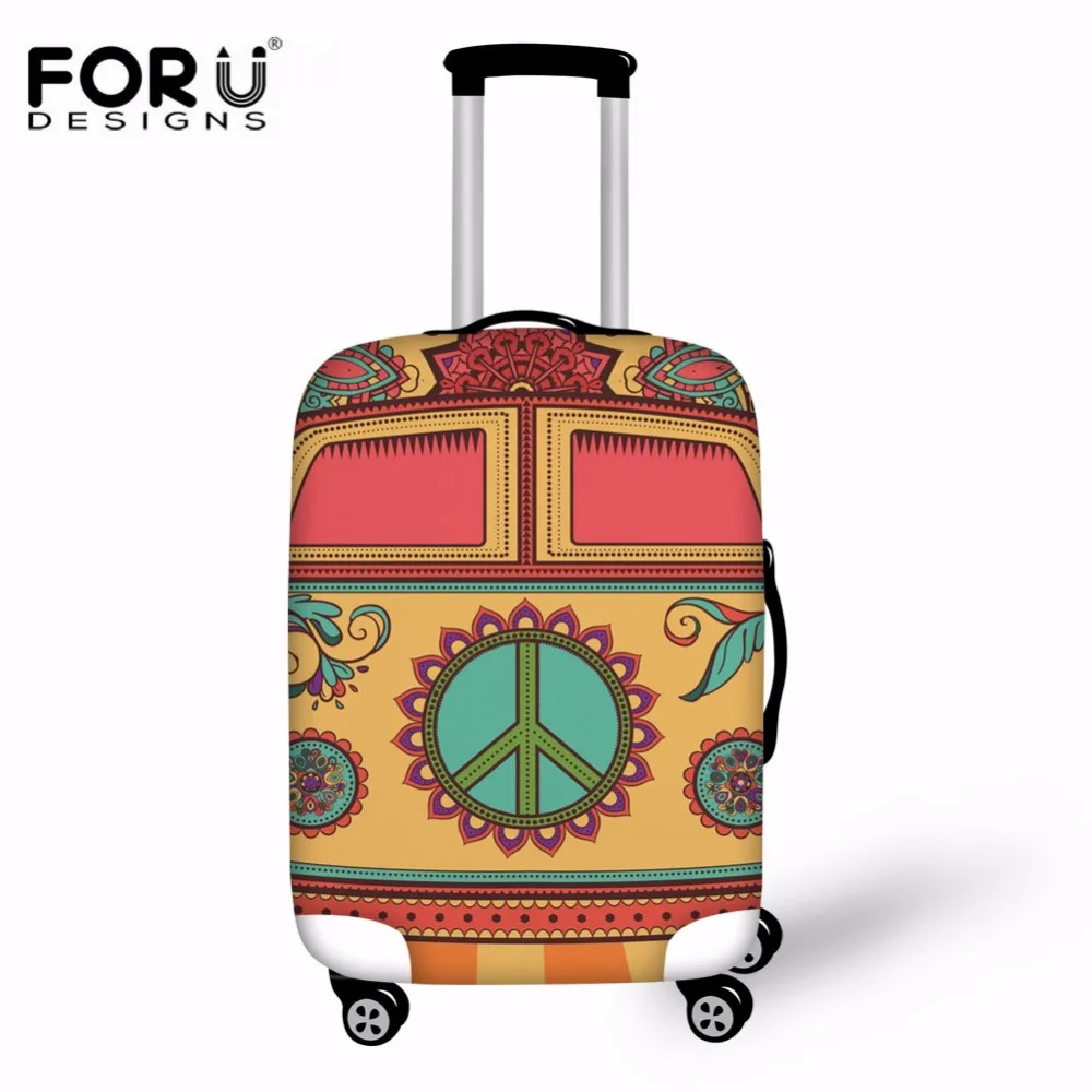 Защитный чехол FORUDESIGNS Hippie Van эластичный для чемодана сумка на колесиках