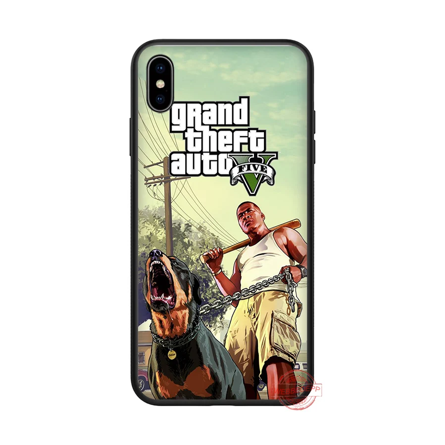 WEBBEDEPP Grand Theft Auto GTA V Мягкий силиконовый чехол для iPhone 8 7 6S 6 Plus 11 Pro XS Max XR X 5 5S SE - Цвет: 2