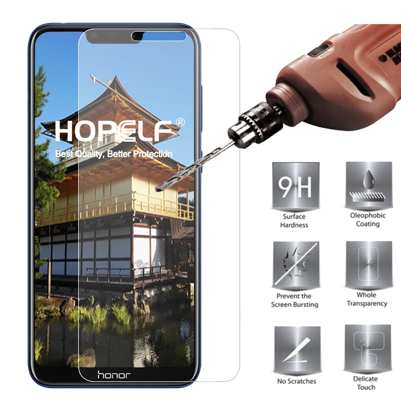 Hopelf закаленное стекло для huawei Honor 8C Защитная пленка экрана 9 H 2.5D Защитное телефона