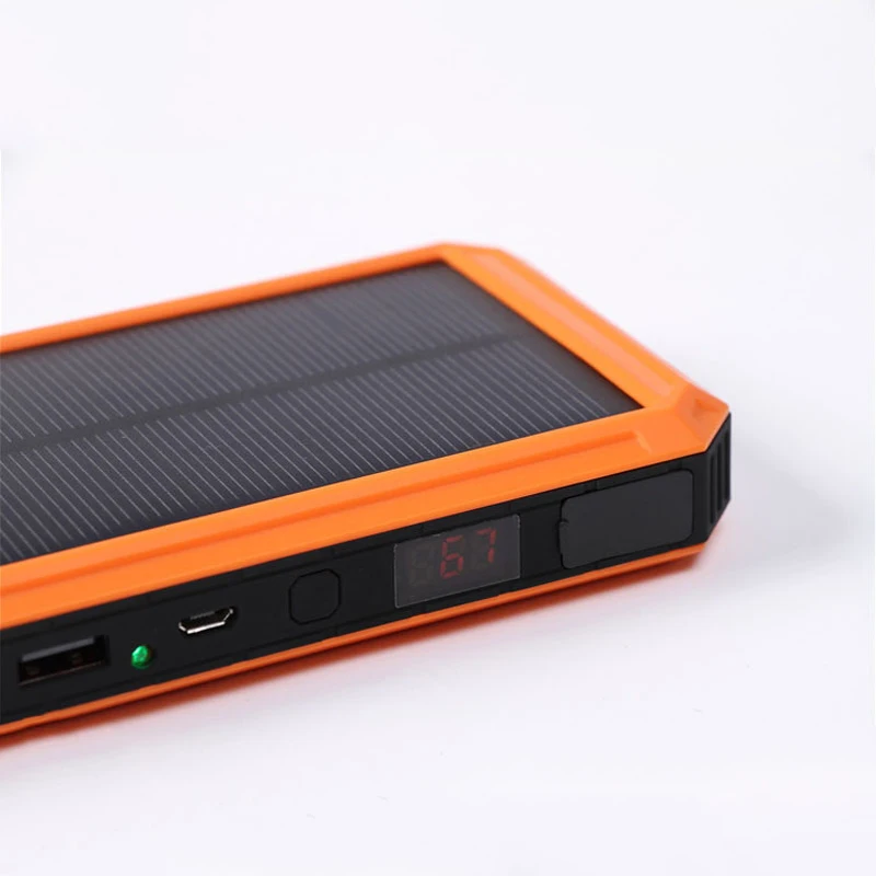 Солнечный запасные аккумуляторы для телефонов 10000 мАч портативный внешний батарея Аккумулятор на солнечной батареи зарядное устройство с электрическая зажигалка для сигарет