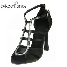 Новые стильные удобные атласные туфли для латинских танцев, Zapatos De Baile женские туфли на высоком каблуке 10 см, размеры США 4-12, атласные Стразы NL152