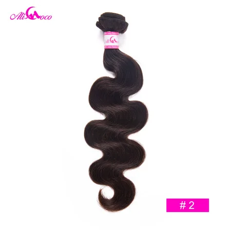 Али Коко малайзийские волнистые волосы, для придания объема пряди 1/3/4 пряди волос, 8-30 дюймов объемная волна сделок не Remy Omber Hair Пряди человеческих волос для наращивания - Цвет: #2