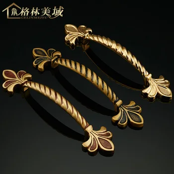

Pure copper handle drawer cabinet door closet handle full copper European style garden furniture handle