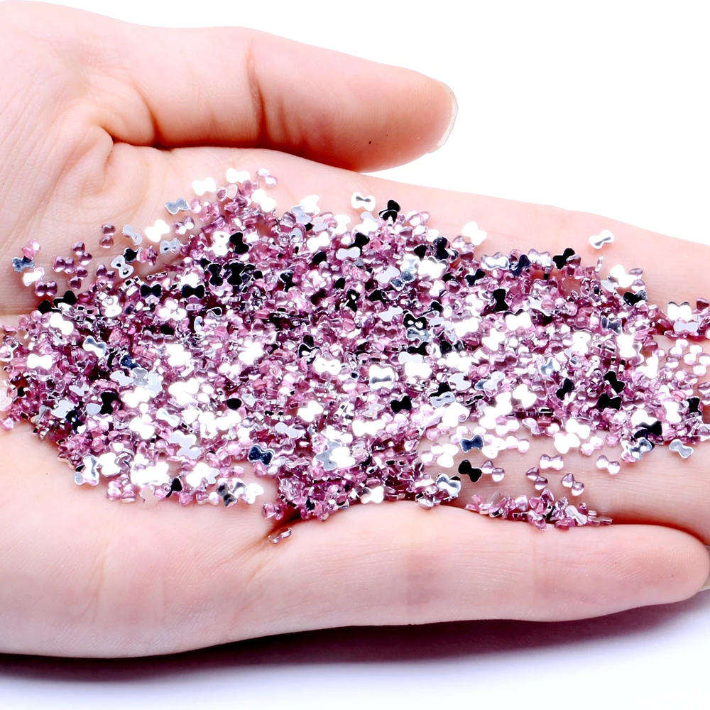 

Bowknot 5g 1500pcs Acrylic Rhinestones Non Hotfix Glue On Loose Stones Flatback Beads For Nail Phone Case DIY Decoration