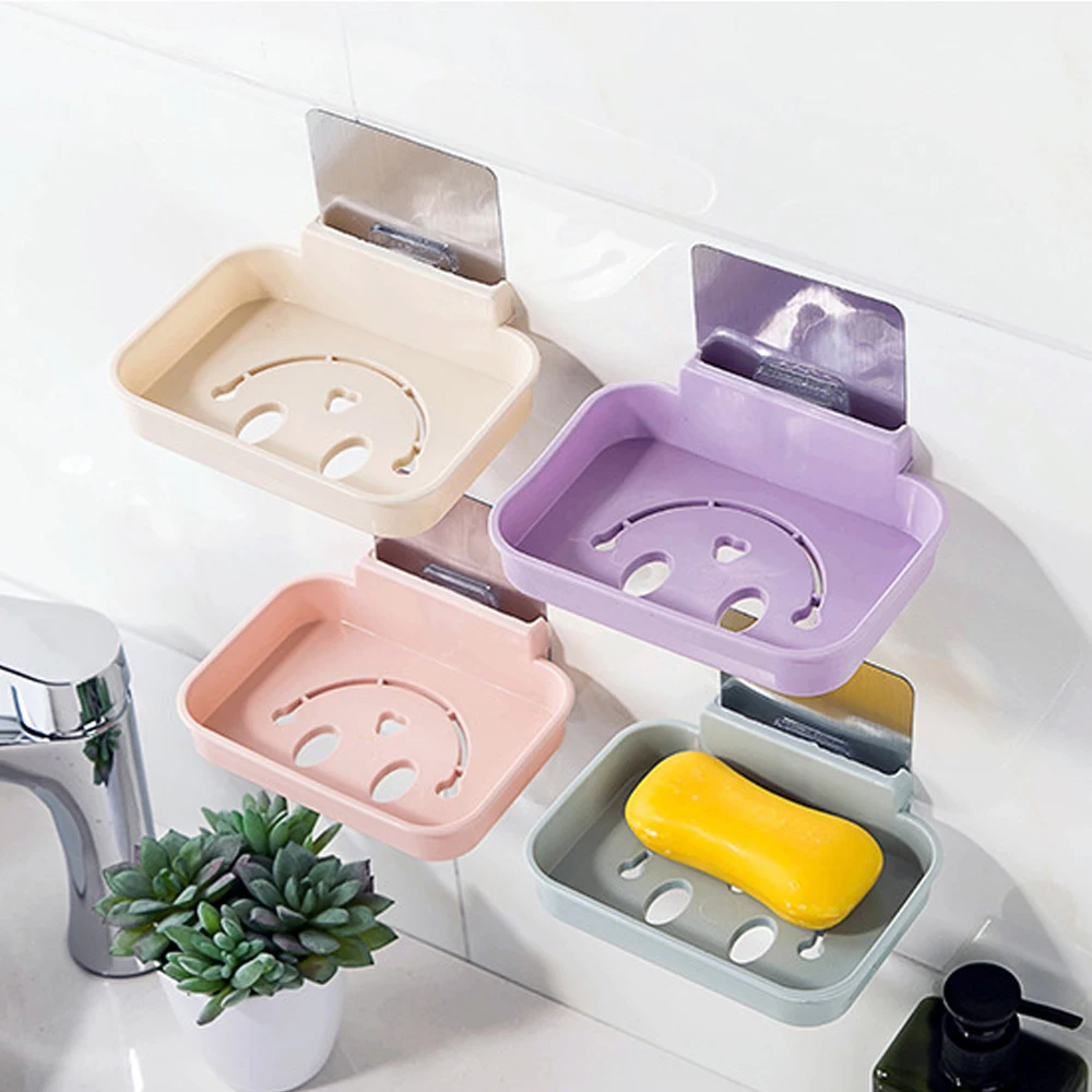 

Plastic soap holder soap box no drilling simple suction cup strong stickness and is not easy to fall Easy to install and remove