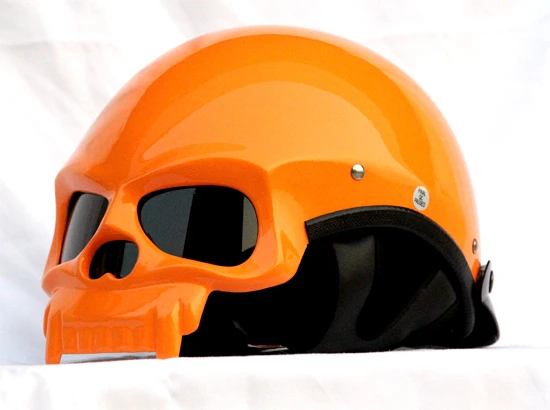 Masei cráneo anaranjado 419 motocicleta Chopper DOT casco para HARLEY DAVIDSON BIKER envío gratuito a nivel naranja tamaño libre|helmet skate|helmet bucklechopper helmet - AliExpress