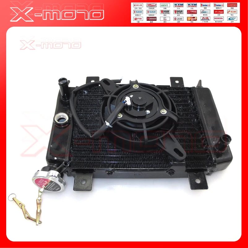 Marca nueva 150cc 200cc 250cc agua de refrigeracion del radiador хладагент y ventilador para Quad 4x4 ATV|atv 200cc|refrigerador aguaatv |