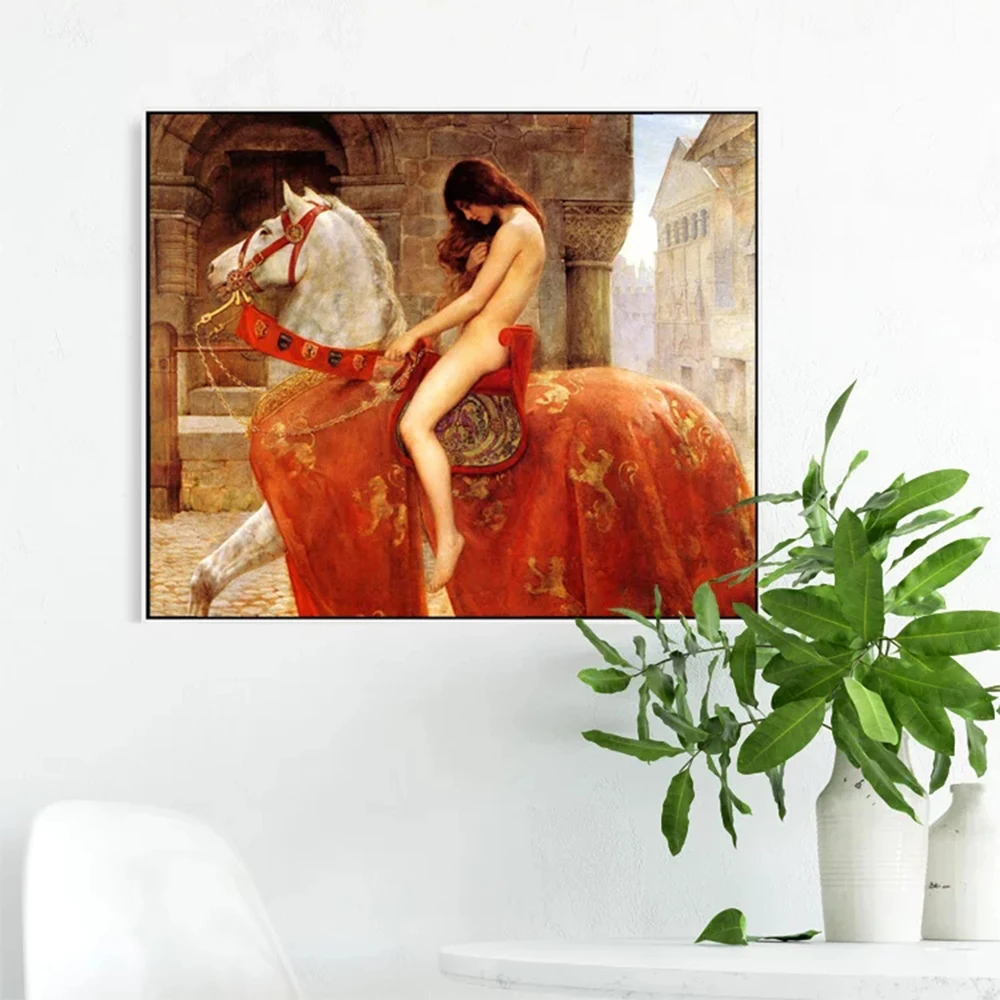 

Famous Painting Lady Godiva by John Collie Canvas Print For Home Decoration Wall Art