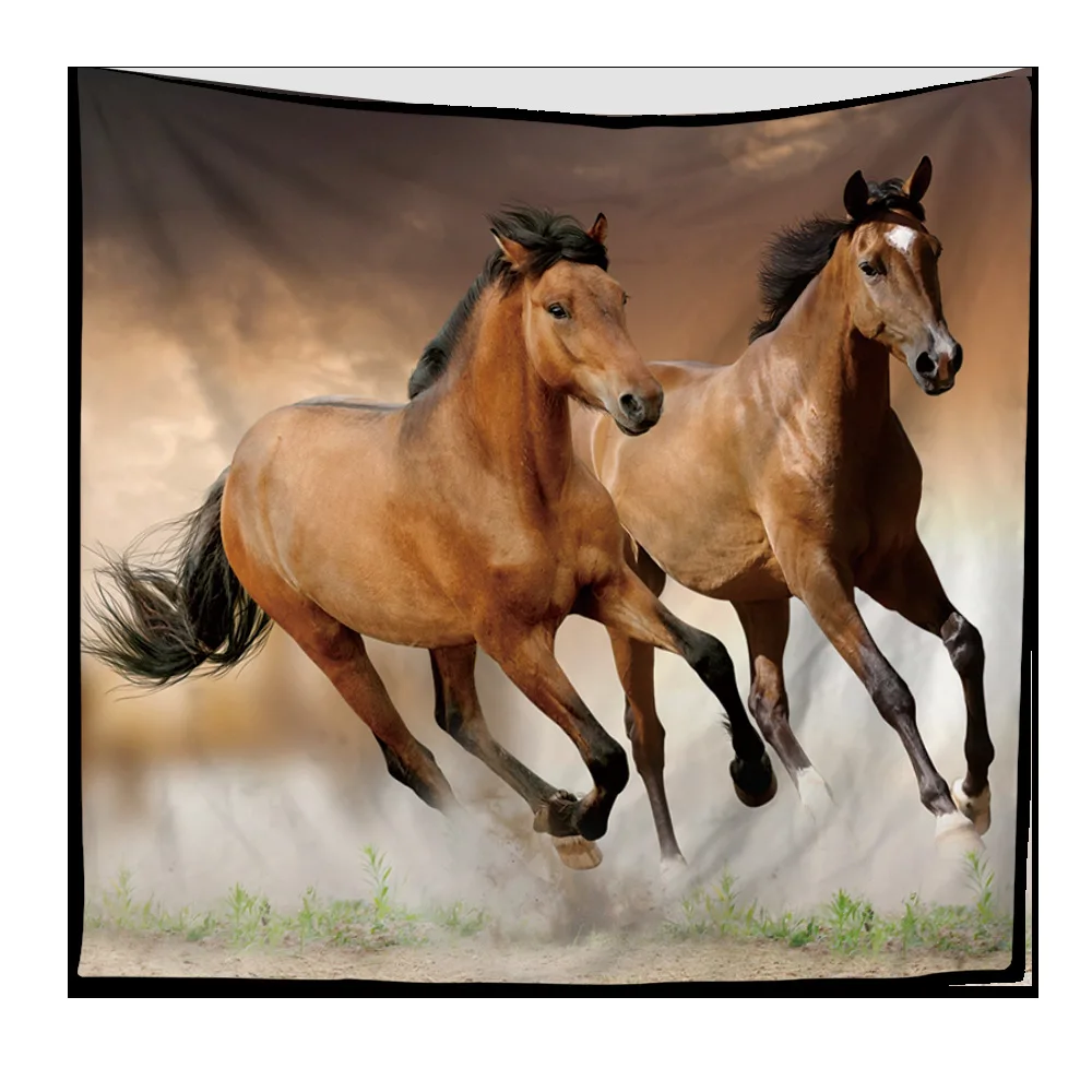 

3D Print Tapestry Home Decorative Running Horse Decorative Mandala Carpet Hippie Wall Hanging Bedroom Blanket Beach Towel 200cm