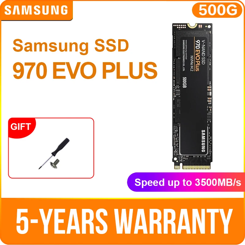 

Samsung 970 EVO Plus 500g M.2 SSD NVMe M.2 2280 Internal Solid State Hard Disk SSD PCIe 3.0 x4, NVMe 1.3 New 500GB Notebook SSD