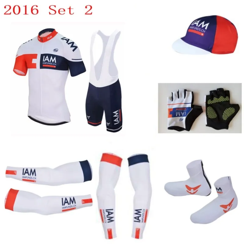 

7 pcs full set! 2016 team IAM cycling jersey set summer Short sleeve quick dry bike cloth MTB Ropa Ciclismo Bicycle maillot