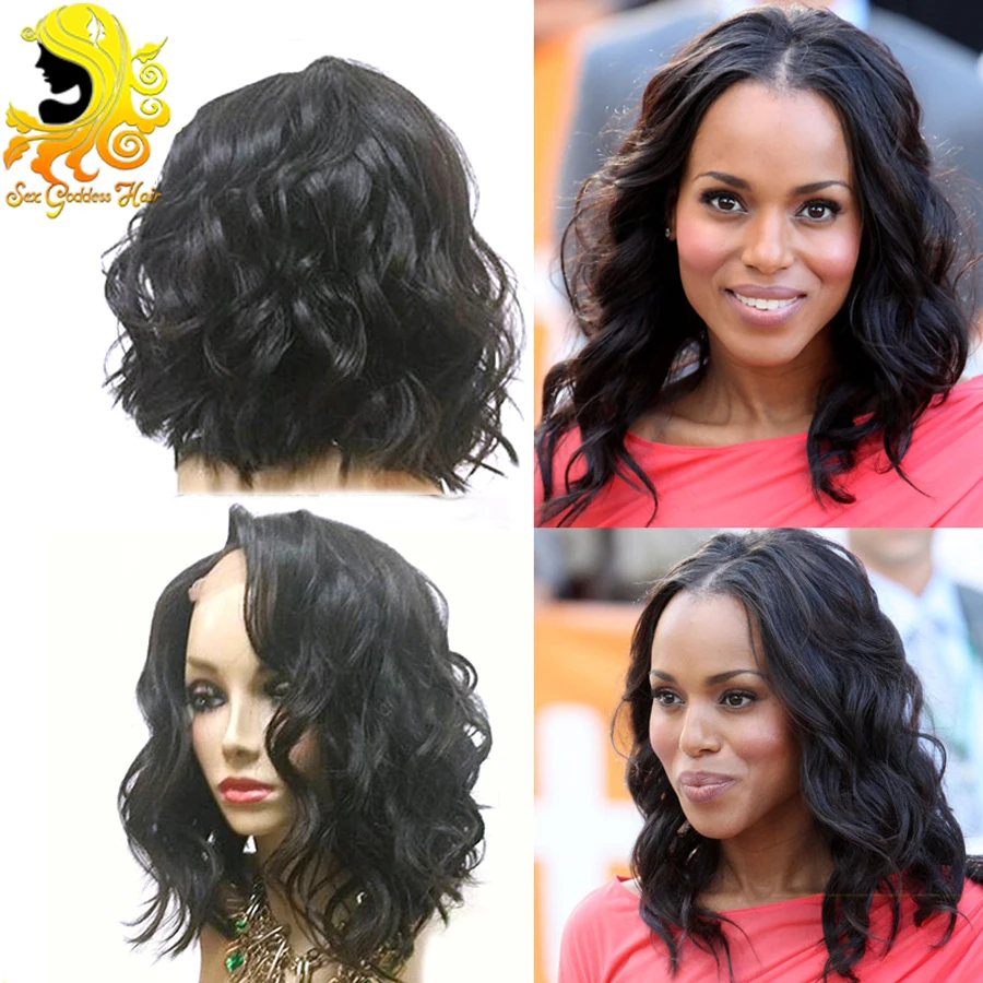Unprocessed Brazilian Virgin Hair U Part Wigs For Balck
