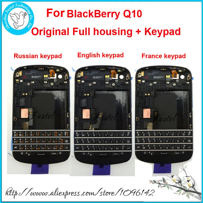 

For BlackBerry Q10 Original New Full Complete Mobile Phone Housing + Frame Cover Case + Russian France English Keypad with Flex