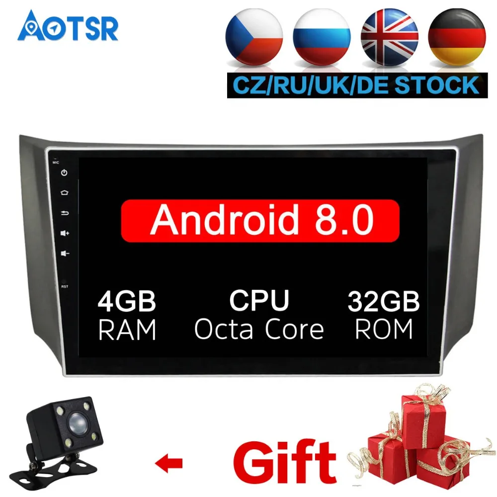 Clearance 10.2" Android 8.0 Car GPS Radio Player for Nissan Sylphy B17 Sentra 2012+ with Octa Core 4GB+32GB Auto Stereo Multimedia DAB+ 0