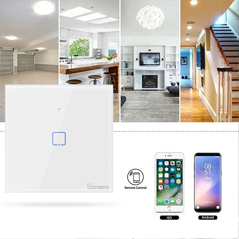 SONOFF T0 EU US UK TX Wifi сенсорный настенный светильник, беспроводной переключатель, базовый умный дом, голосовое/приложение, дистанционное управление, работа через Alexa Google Home