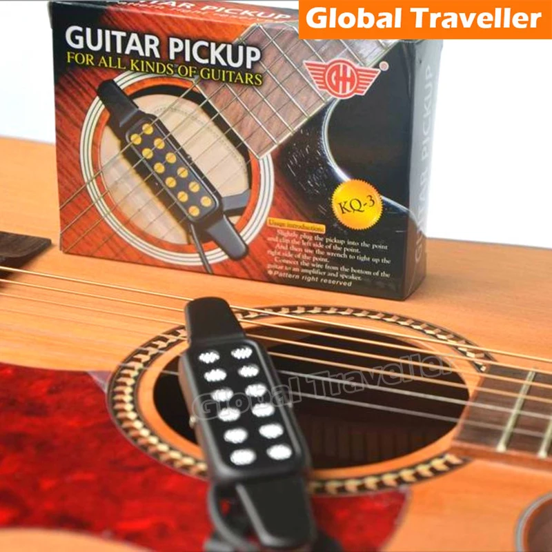 No punching&Battery required Clamp type Clip on Acoustic Guitar Pickup Sound Amlifier for