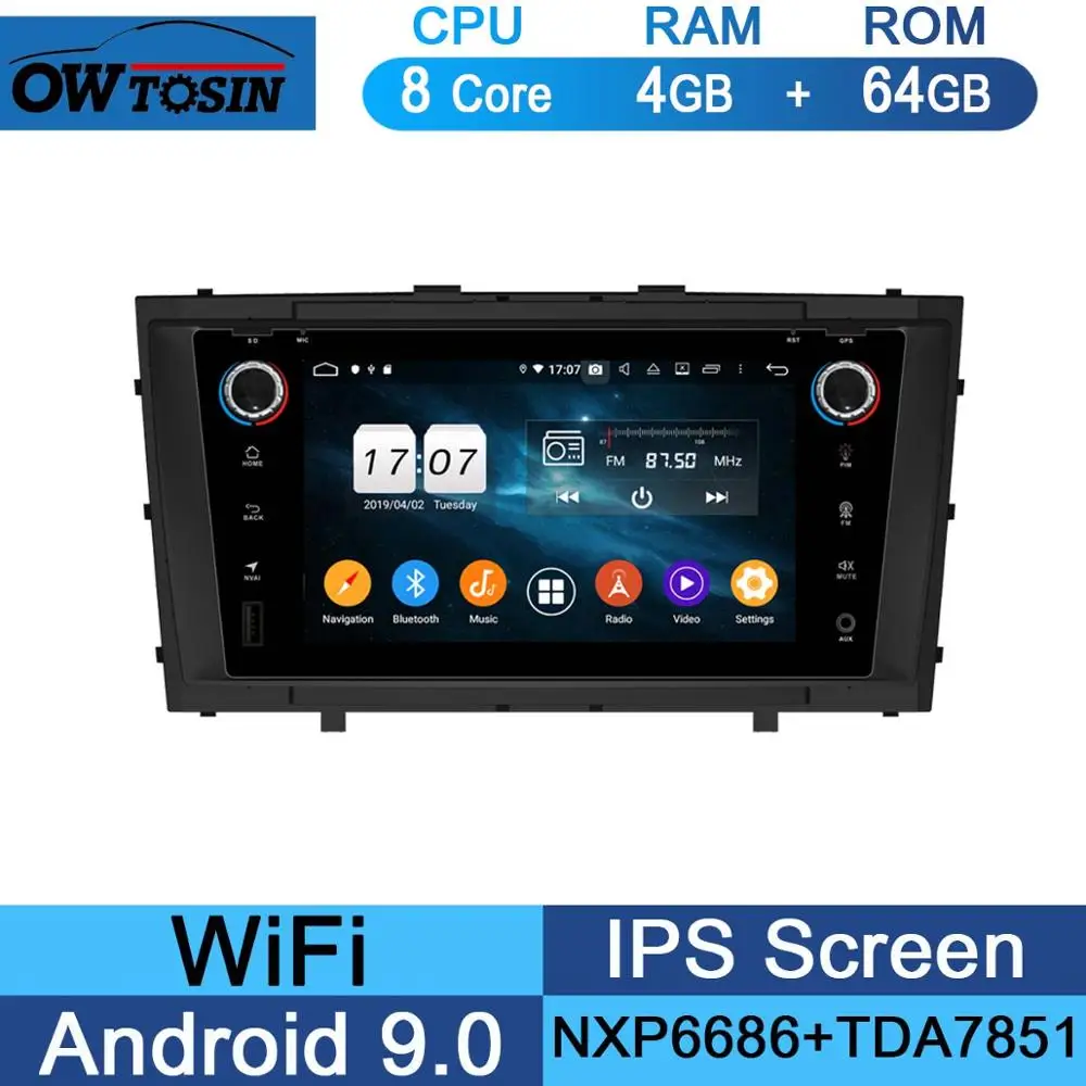 " ips 8 Core, 4 Гб+ 64G Android 9,0 автомобиля DVD навигационный GPS радиоприемник для Toyota Avensis 2009 2010 2011 2012 2013 DSP CarPlay попугай BT - Цвет: 64G